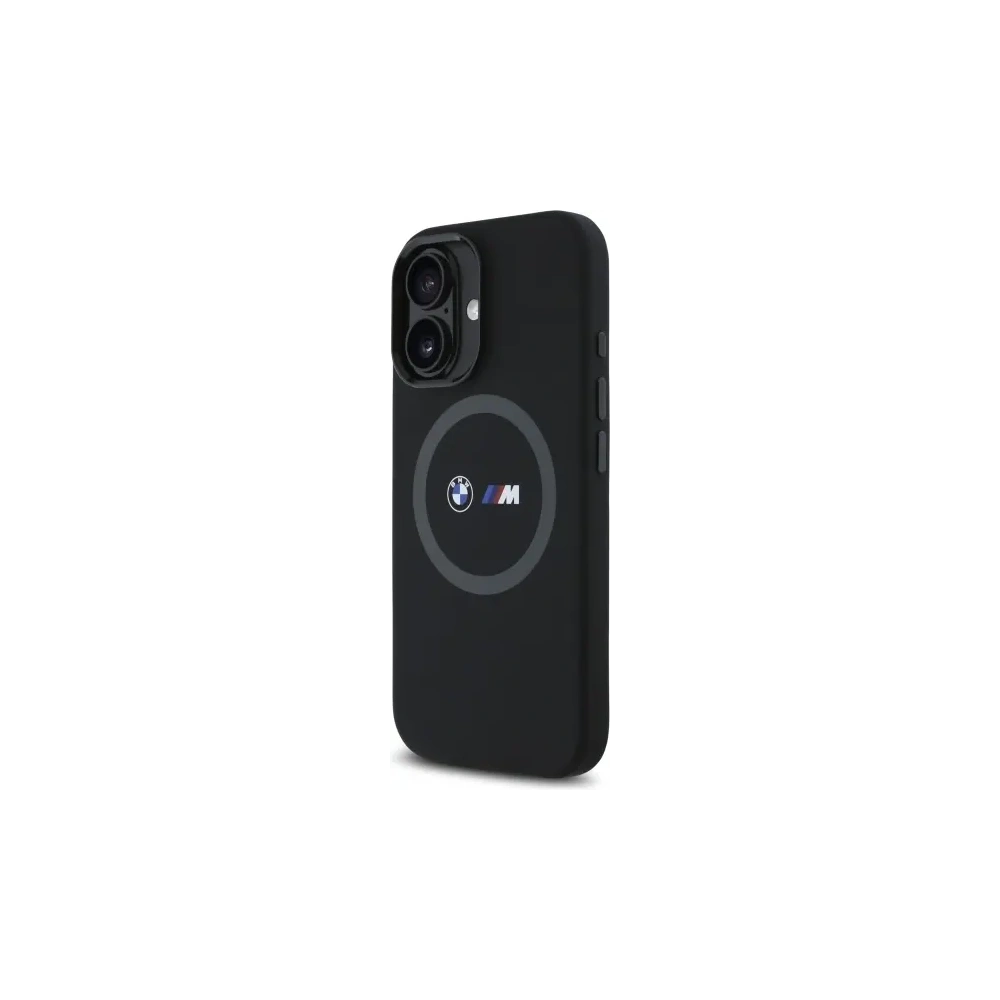 Hurtownia GSM - BMW BMHMP16S23SROK Apple iPhone 16 husă din silicon cu imprimeu și inel MagSafe neagră - BMW709 - {ean13} - Hurt