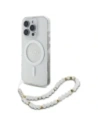Guess GUHMP16XHGCRELST Apple iPhone 16 Pro Max hardcase IML Glitter With Pearl Strap MagSafe transparent