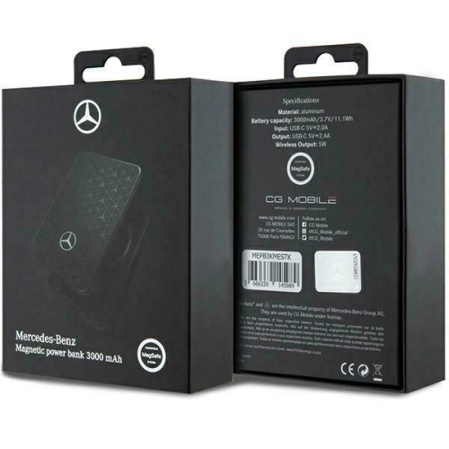 Powerbank Mercedes MEPB3KMESTK 5W 3000mAh MagSafe czarny/black