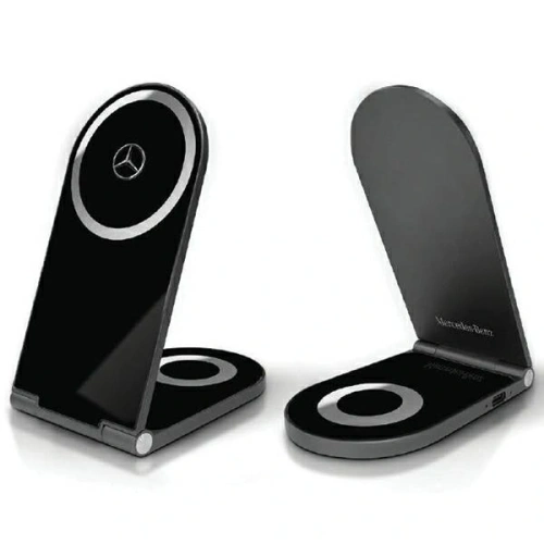 Składana ładowarka bezprzewodowa 2w1 Mercedes MEMFBGSLK 15W Silver Star MagSafe czarny/black