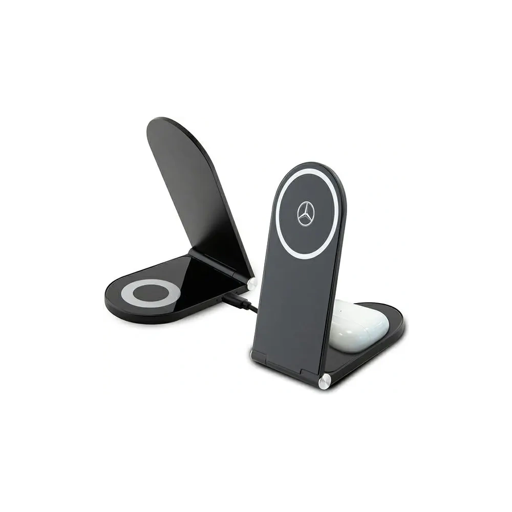 Hurtownia GSM - Mercedes MEMFBGSLK faltbares 2-in-1 kabelloses Ladegerät 15W Silver Star MagSafe schwarz - MRS297 - {ean13} - Hurt