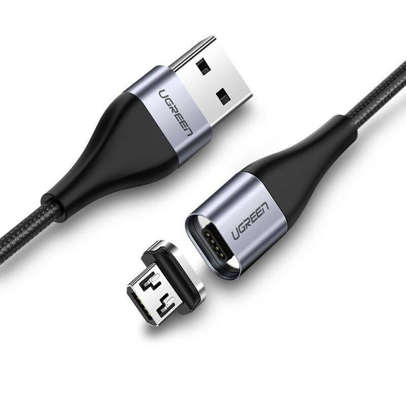 Hurtownia Ugreen - 6957303862764 - UGR238BLK - Kabel magnetyczny micro USB UGREEN QC 3.0, 2,4A, 1m (czarny) - B2B homescreen