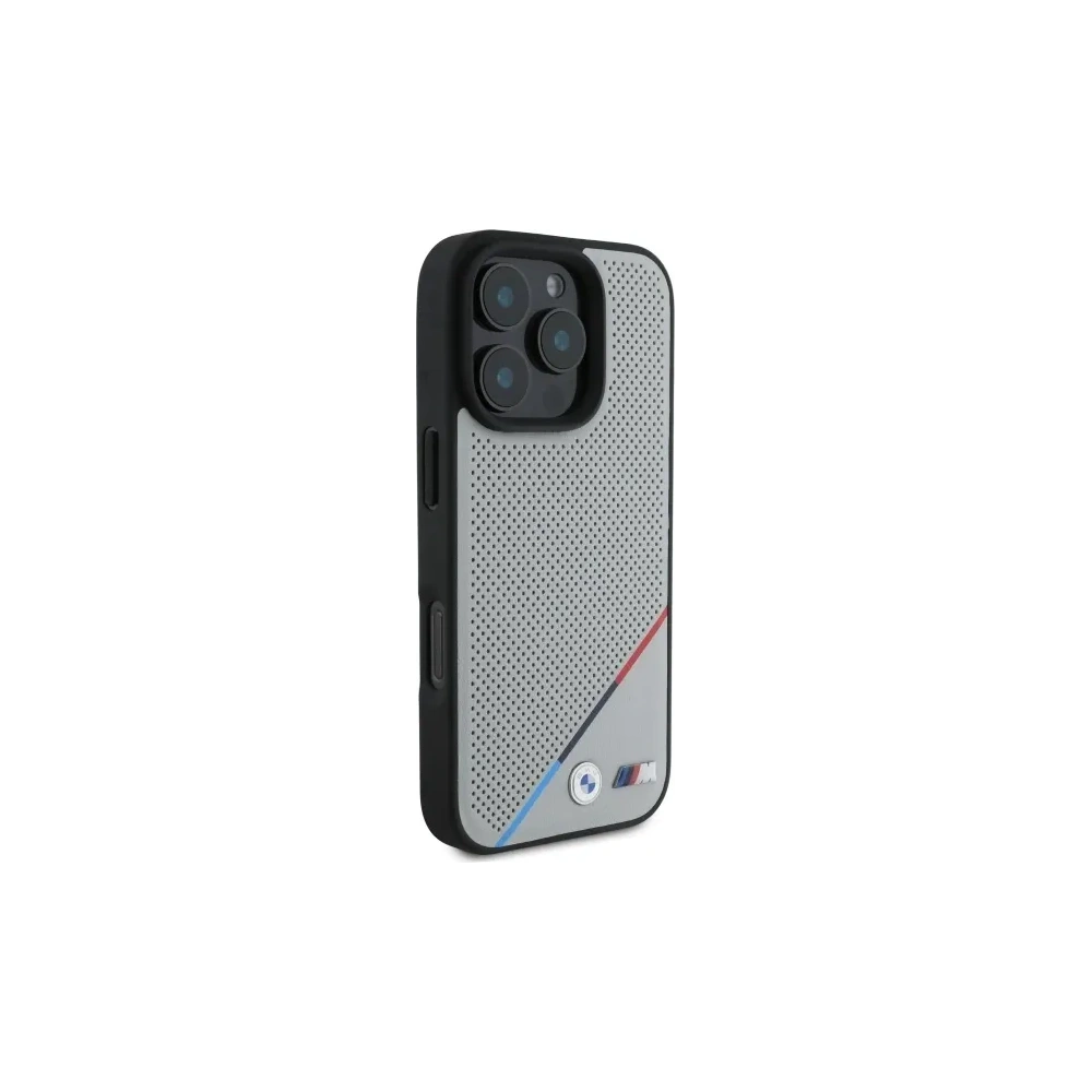 Hurtownia GSM - Etui BMW BMHMP16X23PUPDG Apple iPhone 16 Pro Max hardcase M Perforated Tricolor Line MagSafe šedá/grey - BMW711 - {ean13} - Hurt