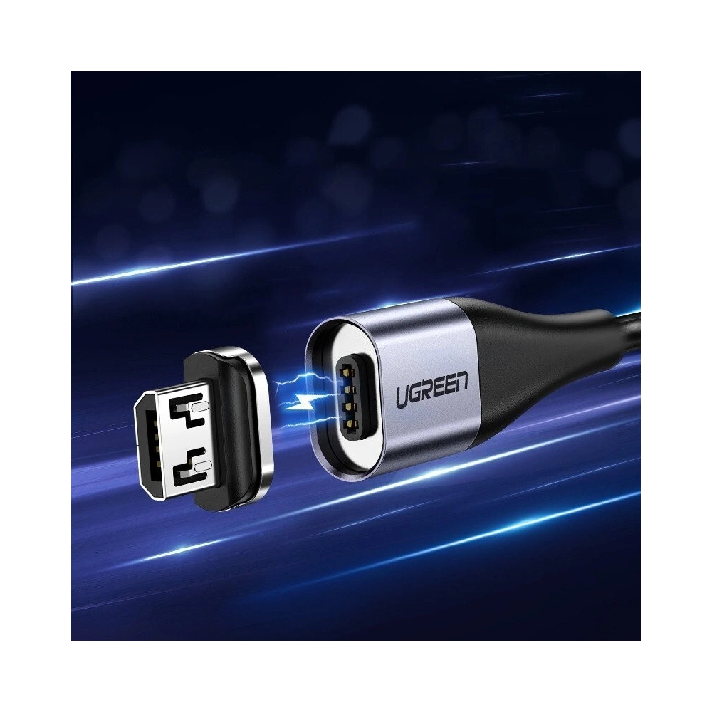 Hurtownia GSM - Kabel magnetyczny micro USB UGREEN QC 3.0, 2,4A, 1m (czarny) - UGR238BLK - {ean13} - Hurt