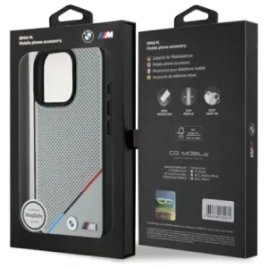 Hurtownia GSM - Etui BMW BMHMP16X23PUPDG Apple iPhone 16 Pro Max hardcase M Perforated Tricolor Line MagSafe szary/grey - BMW711 - {ean13} - Hurt