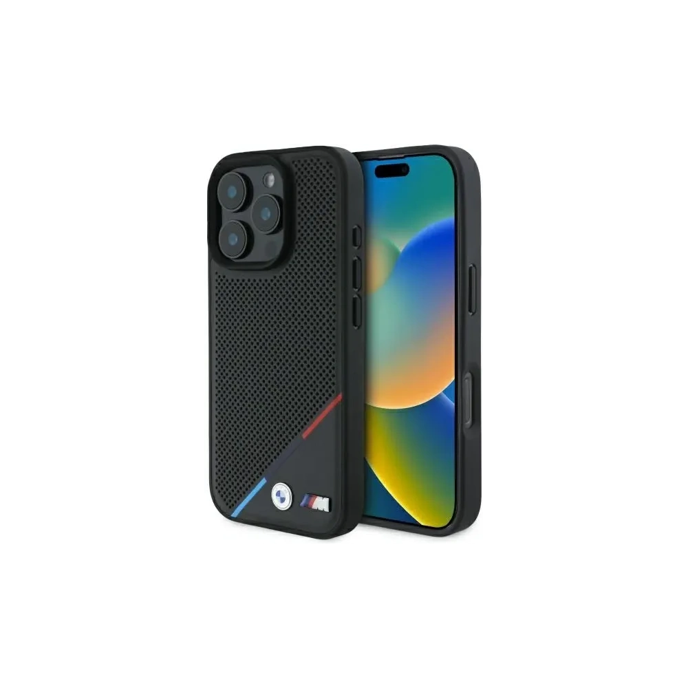 Hurtownia GSM - Etui BMW BMHMP16X23PUPDK Apple iPhone 16 Pro Max hardcase M Perforated Tricolor Line MagSafe černý/black - BMW712 - {ean13} - Hurt