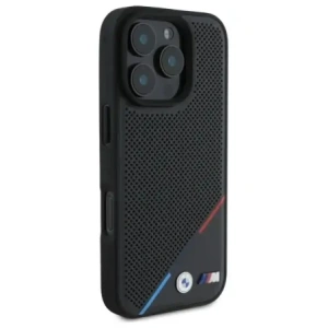 Hurtownia GSM - Etui BMW BMHMP16X23PUPDK Apple iPhone 16 Pro Max hardcase M Perforated Tricolor Line MagSafe czarny/black - BMW712 - {ean13} - Hurt