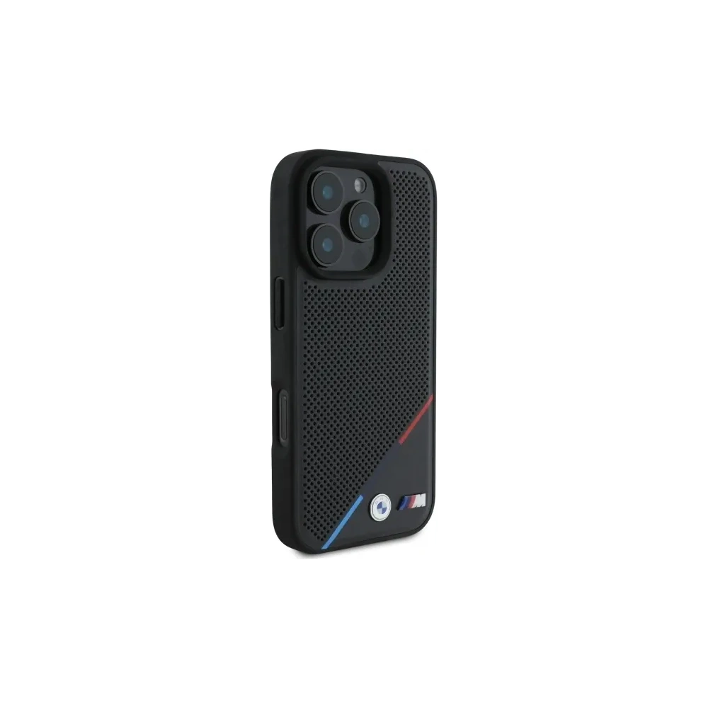 Hurtownia GSM - Etui BMW BMHMP16X23PUPDK Apple iPhone 16 Pro Max hardcase M Perforated Tricolor Line MagSafe černý/black - BMW712 - {ean13} - Hurt