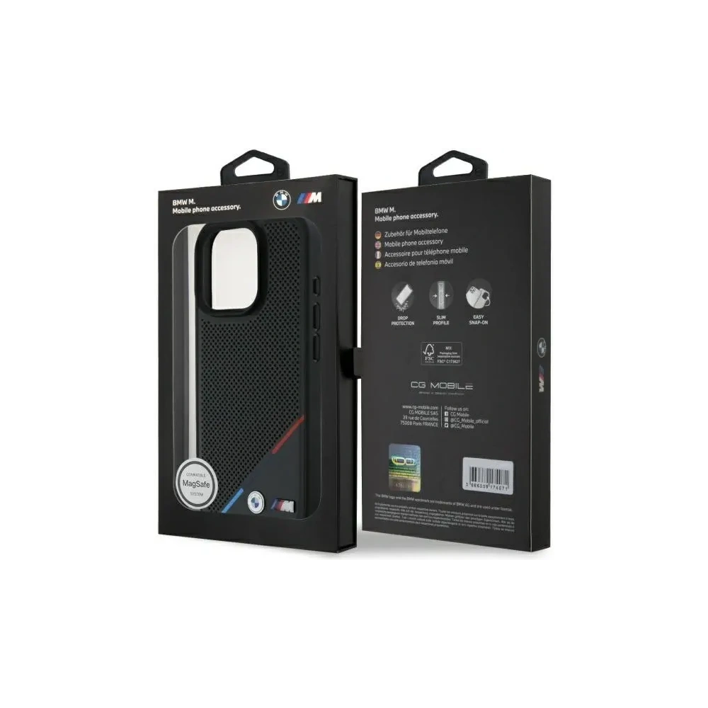 Hurtownia GSM - Etui BMW BMHMP16X23PUPDK Apple iPhone 16 Pro Max hardcase M Perforated Tricolor Line MagSafe černý/black - BMW712 - {ean13} - Hurt
