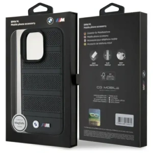Hurtownia GSM - Etui BMW BMHMP16X23PUSPK Apple iPhone 16 Pro Max hardcase M Perforated And Stitched Line MagSafe czarny/black - BMW713 - {ean13} - Hurt