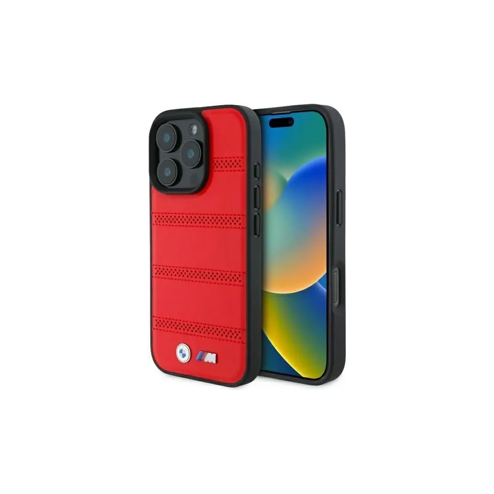 Hurtownia GSM - BMW BMHMP16X23PUSPR Apple iPhone 16 Pro Max kemény tok M Perforált és varrott vonal MagSafe vörös - BMW714 - {ean13} - Hurt