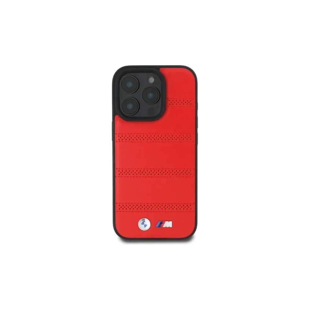 Hurtownia GSM - Etui BMW BMHMP16X23PUSPR Apple iPhone 16 Pro Max hardcase M Perforated And Stitched Line MagSafe czerwony/red - BMW714 - {ean13} - Hurt