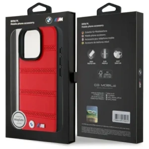 Hurtownia GSM - Etui BMW BMHMP16X23PUSPR Apple iPhone 16 Pro Max hardcase M Perforated And Stitched Line MagSafe czerwony/red - BMW714 - {ean13} - Hurt