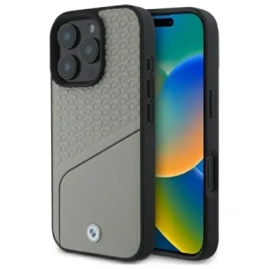 Hurtownia GSM - Etui BMW BMHMP16X23RDCLG Apple iPhone 16 Pro Max hardcase Sign Leather Textured and Line MagSafe šedý/grey - BMW715 - {ean13} - Hurt