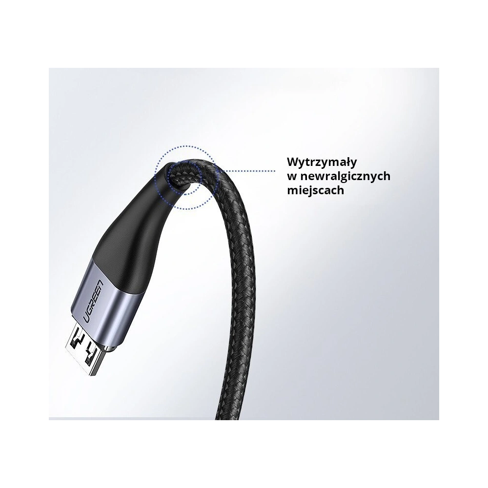 Hurtownia GSM - Kabel magnetyczny micro USB UGREEN QC 3.0, 2,4A, 1m (czarny) - UGR238BLK - {ean13} - Hurt