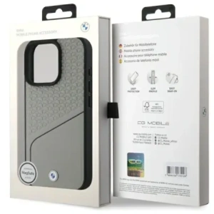 Hurtownia GSM - BMW BMHMP16X23RDCLG Apple iPhone 16 Pro Max Hartschale Sign Leder Texturiert und Linie MagSafe grau - BMW715 - {ean13} - Hurt