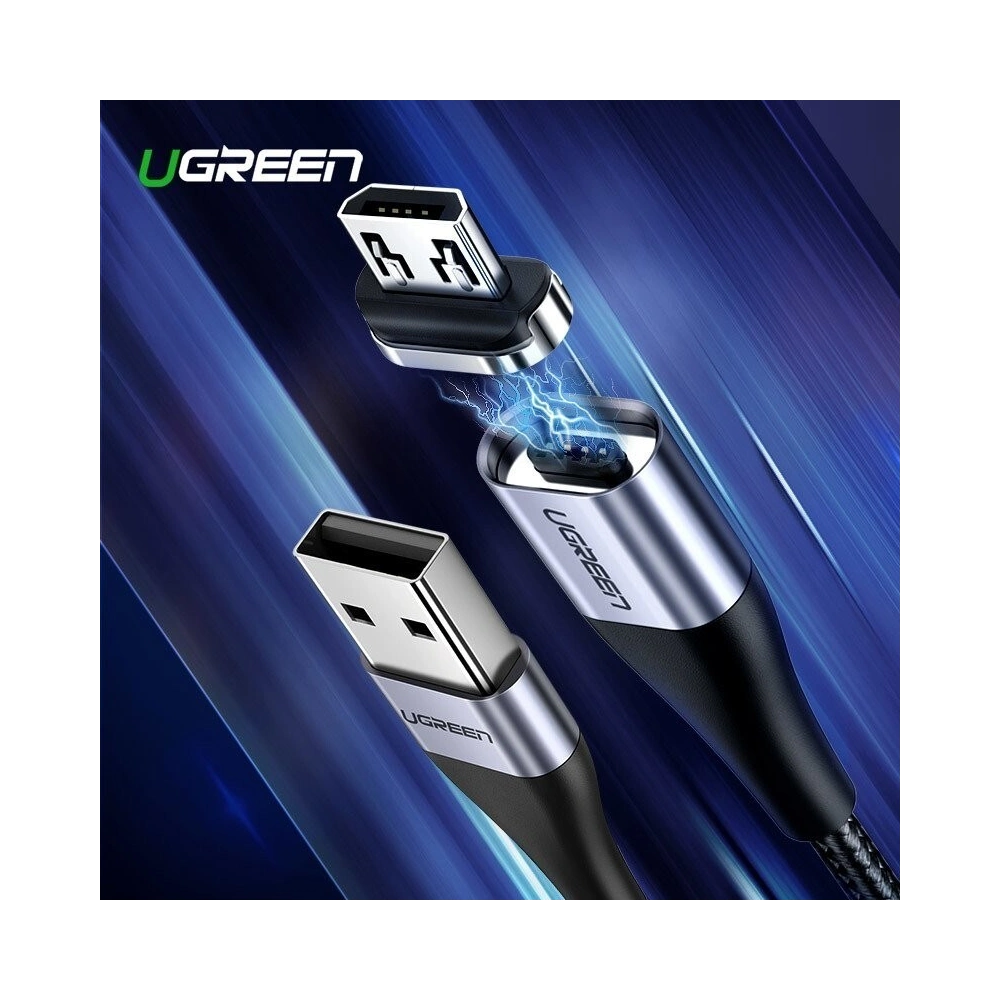 Hurtownia GSM - Kabel magnetyczny micro USB UGREEN QC 3.0, 2,4A, 1m (czarny) - UGR238BLK - {ean13} - Hurt