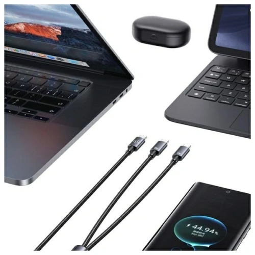 Kabel USAMS USB-C / 2xUSB-C 72W 1.2m Aluminum Alloy Data Cable Sufeng Series