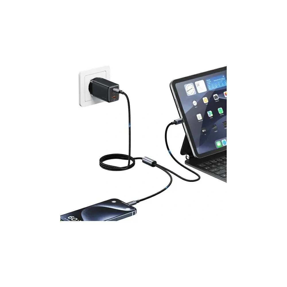 Hurtownia GSM - USAMS USB-C / 2xUSB-C Kabel 72W 1.2m Aluminiumlegierung Datenkabel Sufeng-Serie - USA1197 - {ean13} - Hurt