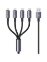 USAMS cablu USB-A / 2xUSB-C, Lightning, MicroUSB 15W 1.2m Cablu de date din aliaj de aluminiu Seria Sufeng