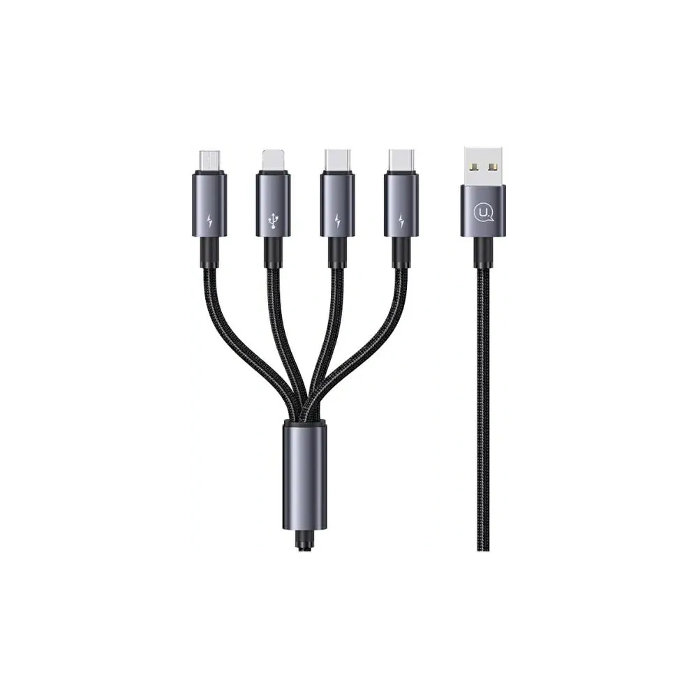 Hurtownia GSM - USAMS cablu USB-A / 2xUSB-C, Lightning, MicroUSB 15W 1.2m Cablu de date din aliaj de aluminiu Seria Sufeng - USA1198 - {ean13} - Hurt