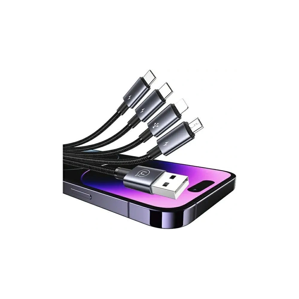 Hurtownia GSM - USAMS cablu USB-A / 2xUSB-C, Lightning, MicroUSB 15W 1.2m Cablu de date din aliaj de aluminiu Seria Sufeng - USA1198 - {ean13} - Hurt