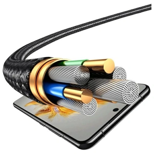 Kabel USAMS USB-A / 2xUSB-C, Lightning, MicroUSB 15W 1.2m Aluminum Alloy Data Cable Sufeng Series