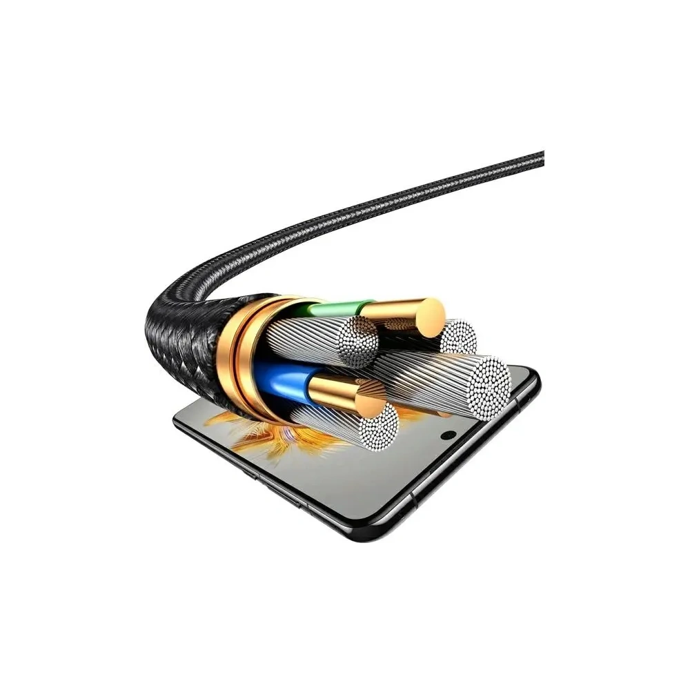 Hurtownia GSM - USAMS cablu USB-A / 2xUSB-C, Lightning, MicroUSB 15W 1.2m Cablu de date din aliaj de aluminiu Seria Sufeng - USA1198 - {ean13} - Hurt
