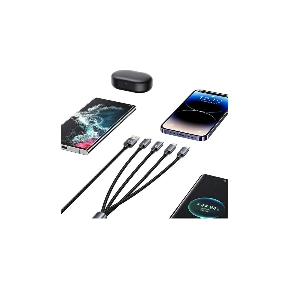 Hurtownia GSM - USAMS cablu USB-A / 2xUSB-C, Lightning, MicroUSB 15W 1.2m Cablu de date din aliaj de aluminiu Seria Sufeng - USA1198 - {ean13} - Hurt