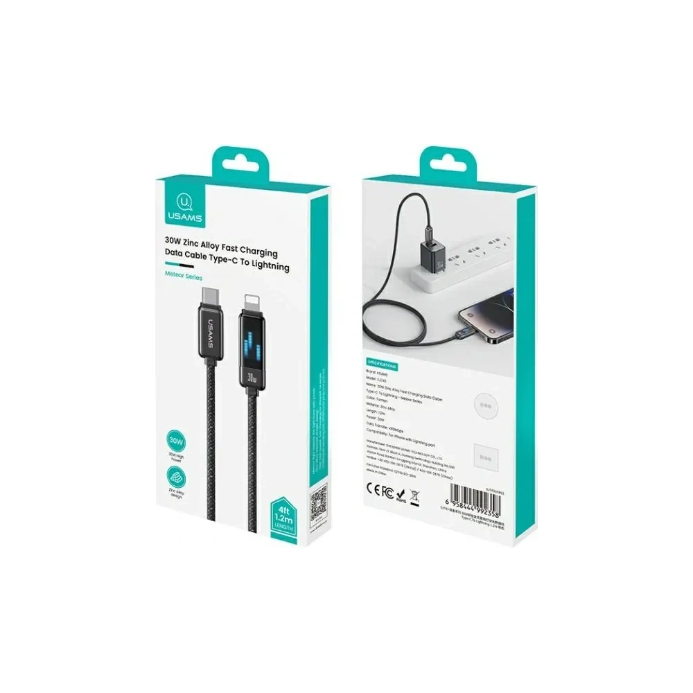 Hurtownia GSM - Kabel USAMS USB-C / Lightning 30W 1.2m Zinc Alloy Fast Charging Data Cable Meteor Series - USA1199 - {ean13} - Hurt