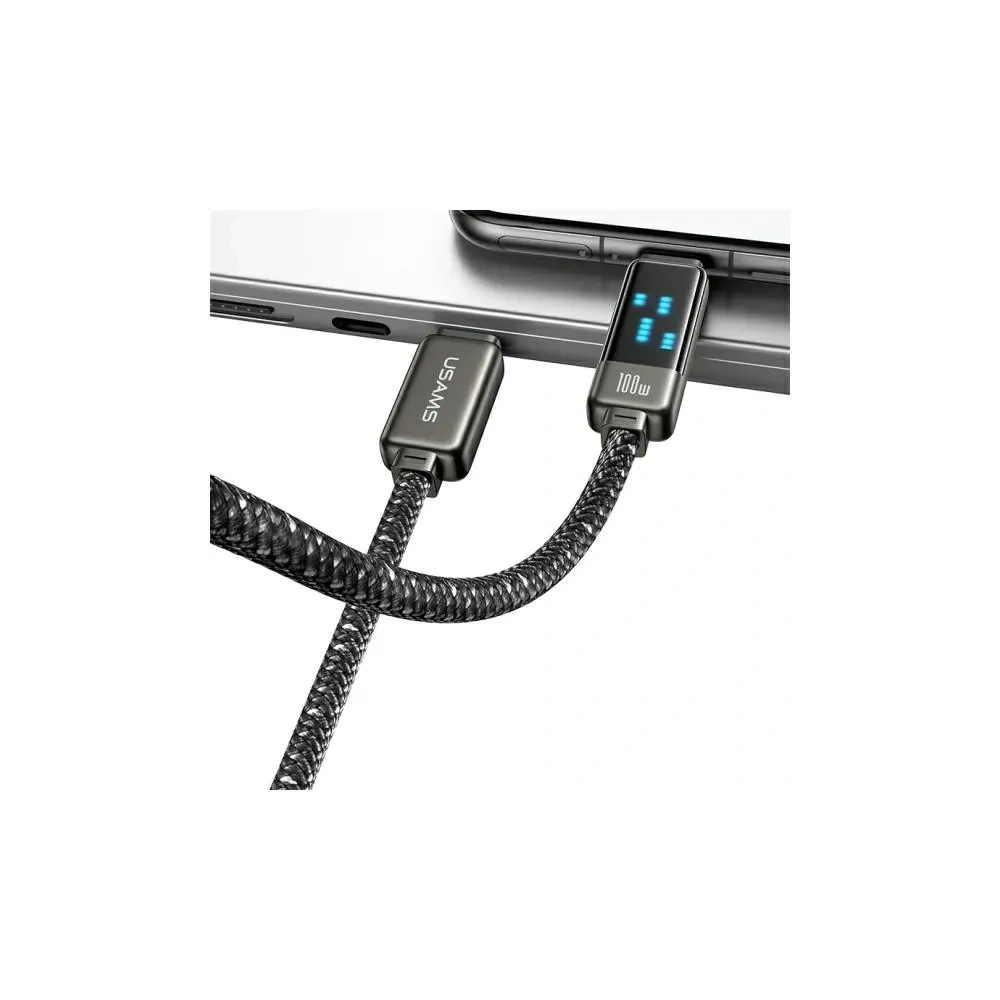 Wholesale USAMS USB-C / USB-C cable 100W 1.2m Zinc Alloy Fast Charging Data Cable Meteor Series - USA1200 - {ean13} - Hurt
