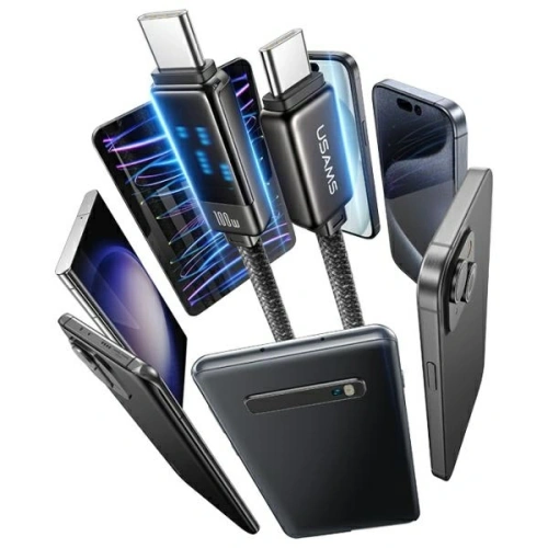 Kabel USAMS USB-C / USB-C 100W 1.2m Zinc Alloy Fast Charging Data Cable Meteor Series