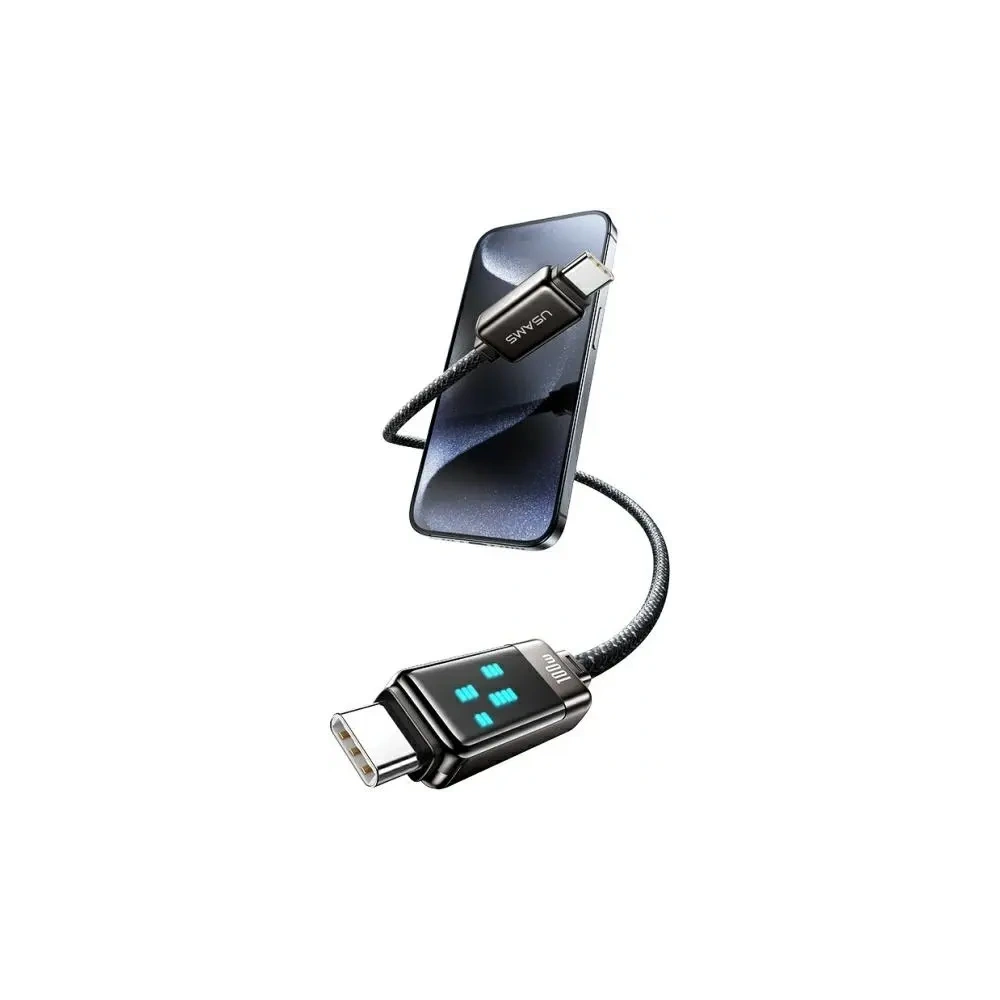 Wholesale USAMS USB-C / USB-C cable 100W 1.2m Zinc Alloy Fast Charging Data Cable Meteor Series - USA1200 - {ean13} - Hurt
