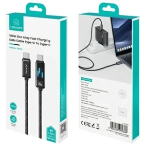 Hurtownia GSM - USAMS USB-C / USB-C Kabel 100W 1.2m Zinklegierung Schnelllade-Datenkabel Meteor-Serie - USA1200 - {ean13} - Hurt