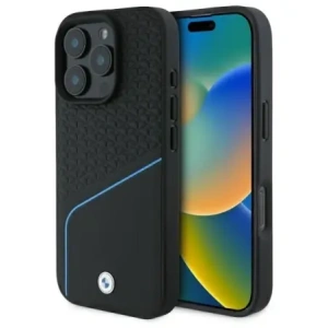 Hurtownia GSM - Etui BMW BMHMP16X23RDCLK Apple iPhone 16 Pro Max hardcase Sign Leather Textured And Line MagSafe černý/black - BMW716 - {ean13} - Hurt