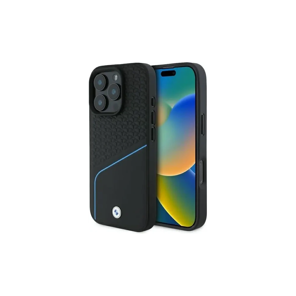 Hurtownia GSM - BMW BMHMP16X23RDCLK Apple iPhone 16 Pro Max kemény tok Sign Leather Textured And Line MagSafe fekete - BMW716 - {ean13} - Hurt