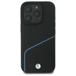 Hurtownia GSM - BMW BMHMP16X23RDCLK Apple iPhone 16 Pro Max Hartschale Signatur Leder Texturiert und Linie MagSafe schwarz - BMW716 - {ean13} - Hurt