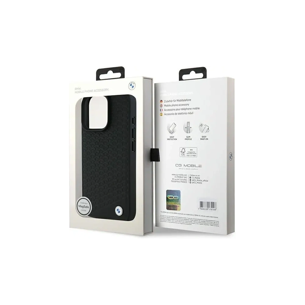 Hurtownia GSM - BMW BMHMP16X23RDDK Apple iPhone 16 Pro Max keménytok Sign Leather Diamond Metal Logo MagSafe fekete - BMW717 - {ean13} - Hurt