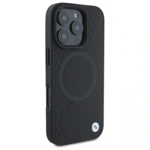Hurtownia GSM - Etui BMW BMHMP16X23RTPK Apple iPhone 16 Pro Max hardcase Sign Leather Half Textured And Circle MagSafe czarny/black - BMW718 - {ean13} - Hurt