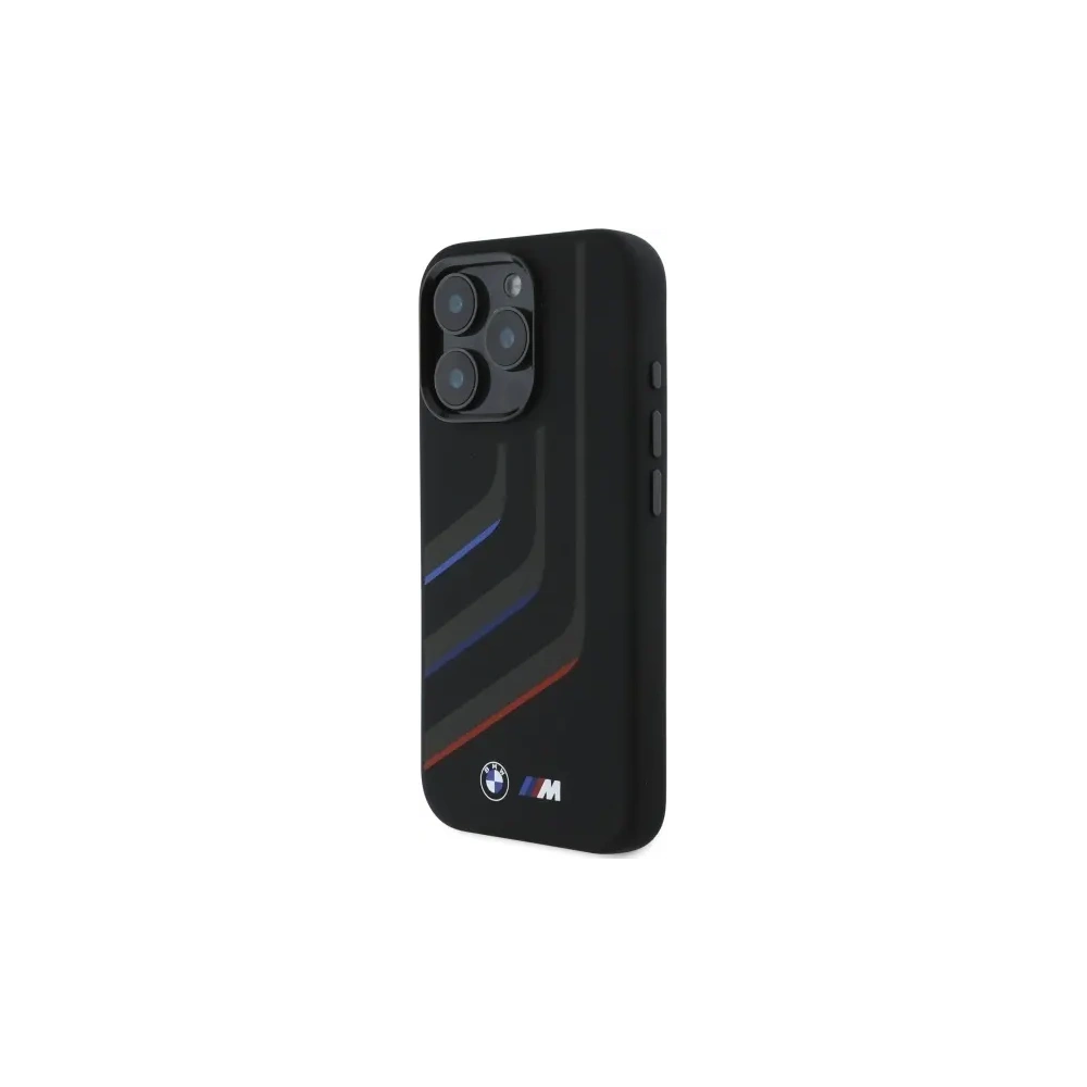 Hurtownia GSM - BMW BMHMP16X23SLIK Apple iPhone 16 Pro Max kemény tok szilikon Forgó vonalak MagSafe fekete - BMW719 - {ean13} - Hurt