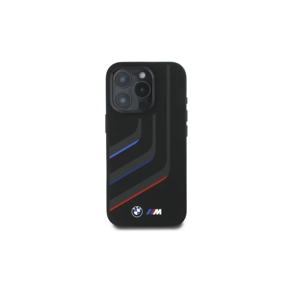 Hurtownia GSM - BMW BMHMP16X23SLIK Apple iPhone 16 Pro Max kemény tok szilikon Forgó vonalak MagSafe fekete - BMW719 - {ean13} - Hurt