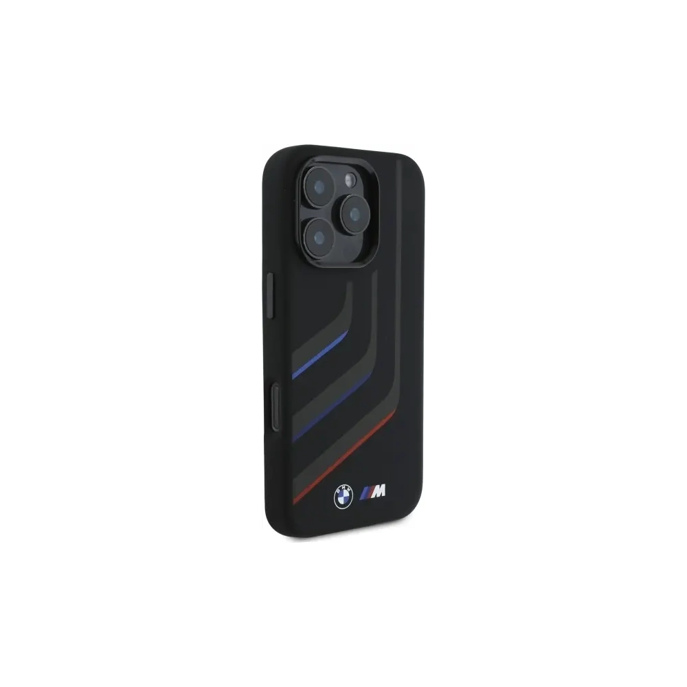 Hurtownia GSM - BMW BMHMP16X23SLIK Apple iPhone 16 Pro Max kemény tok szilikon Forgó vonalak MagSafe fekete - BMW719 - {ean13} - Hurt