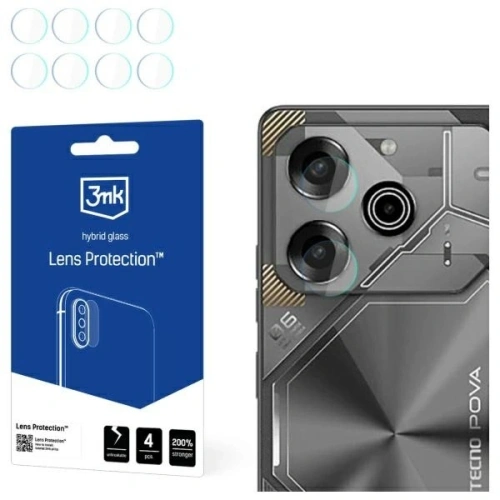 Szkło hybrydowe na obiektyw aparatu 3MK Lens Protection Tecno Pova 6 Neo [4 PACK]