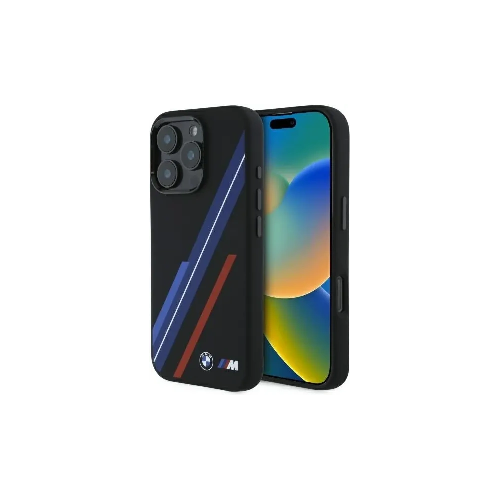 Hurtownia GSM - Etui BMW BMHMP16X23SSPK Apple iPhone 16 Pro Max hardcase Silicone Random Lines MagSafe czarny/black - BMW721 - {ean13} - Hurt