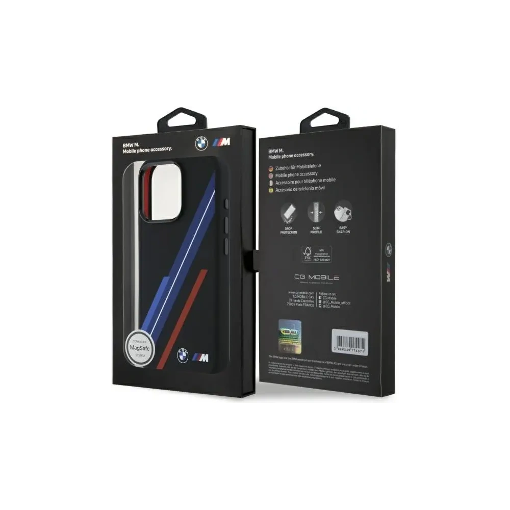 Hurtownia GSM - BMW BMHMP16X23SSPK Apple iPhone 16 Pro Max Hardcase Silikon Zufällige Linien MagSafe schwarz - BMW721 - {ean13} - Hurt