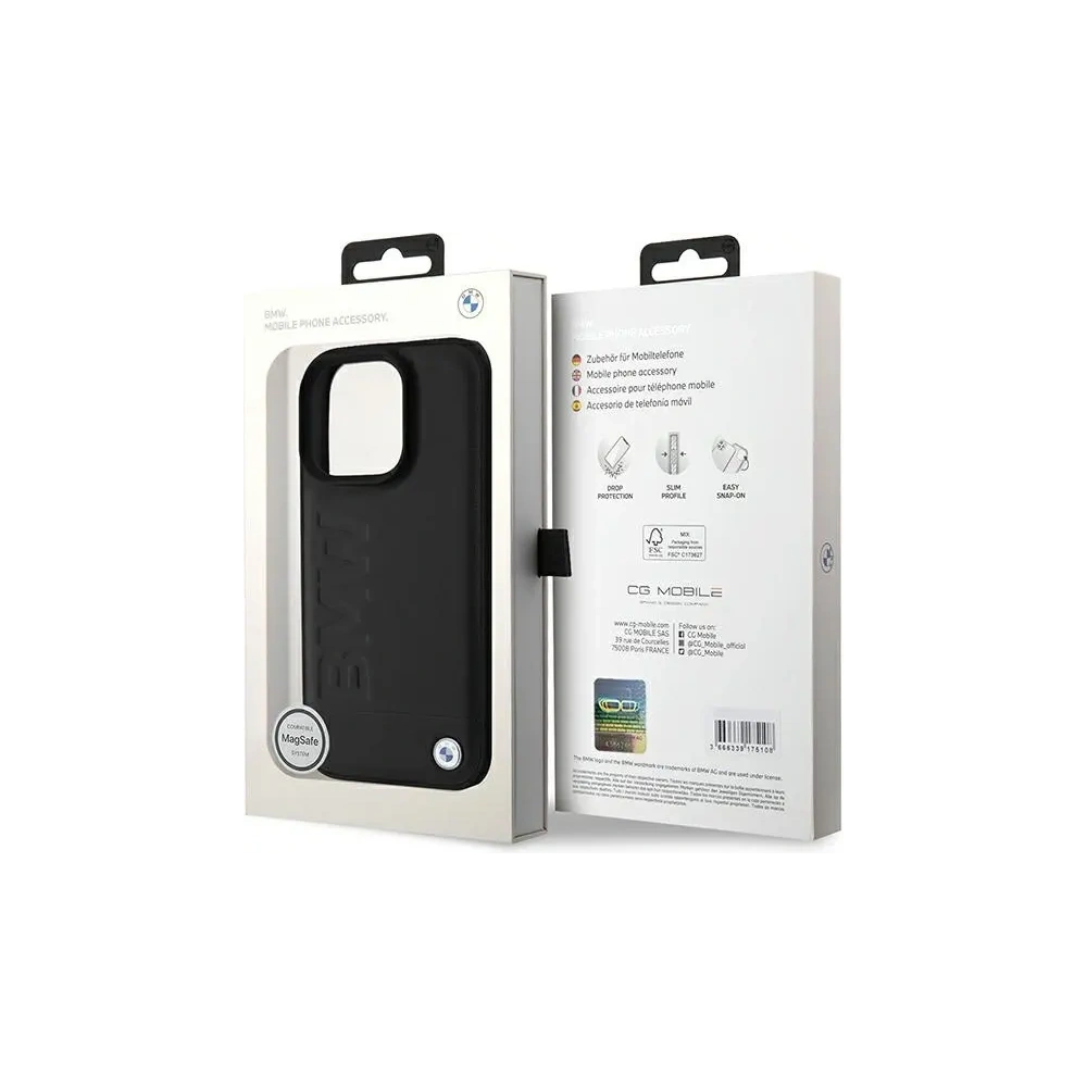 Hurtownia GSM - BMW BMHMP16XSLLBK Apple iPhone 16 Pro Max kemény tok bőr forró bélyegzés MagSafe fekete - BMW722 - {ean13} - Hurt