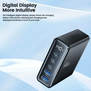 Hurtownia GSM - Tech-Protect DC140W-GAN 5-portos 2xUSB-A, 3xUSB-C Asztali Töltő PD140W / QC3.0 Fekete - THP3467 - {ean13} - Hurt