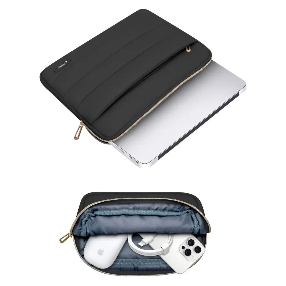 Wholesale Tech-Protect Puffy Laptop 13-14 case + accessory bag Black - THP3474 - {ean13} - Hurt