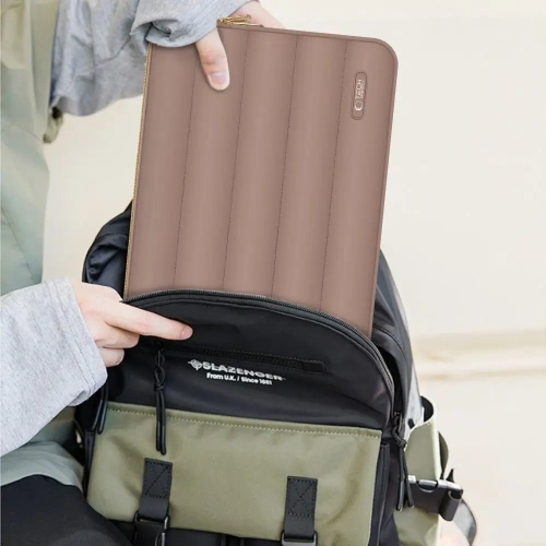 Pokrowiec + torba na akcesoria Tech-Protect Puffy Laptop 13-14 Walnut