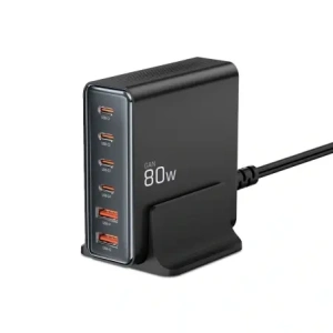 Hurtownia GSM - Tech-Protect DC80W-GAN töltőállomás 6-portos 2xUSB-A, 4xUSB-C asztali töltő PD80W / QC3.0 fekete - THP3478 - {ean13} - Hurt